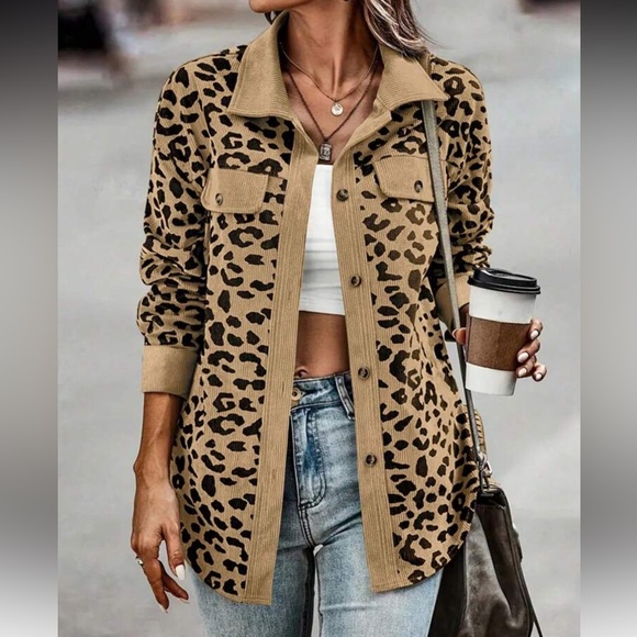 New Leopard Print Button-Up top - Picture 4 of 4
